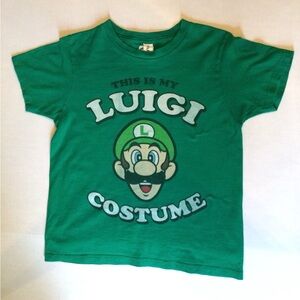 Nintendo Boys Medium Green Luigi “This is My Costume” Tee Shirt